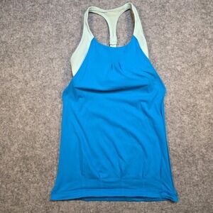 Lululemon Tank Womens 4 Blue Mint Green No Limit Tank Built-in Bra